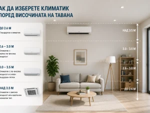 Как да изберете климатик според височината на тавана