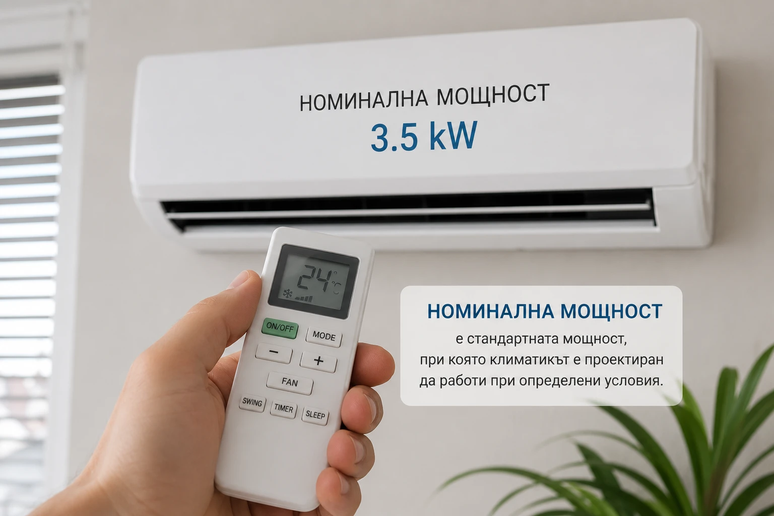 Какво означава отоплителна мощност при климатик